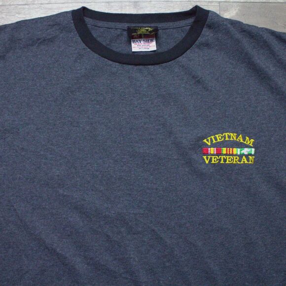Bayside Vtg Vietnam Veteran Ringer T-shirt Size 2x Large - Picture 1 of 4